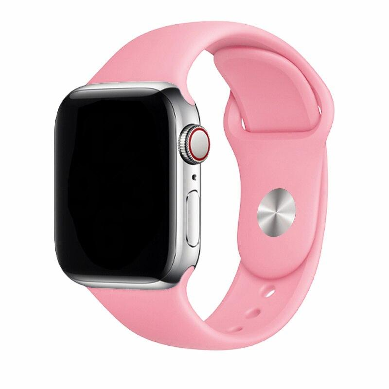 Силиконовый ремешок для Apple Watch 42 mm, цвет розовый