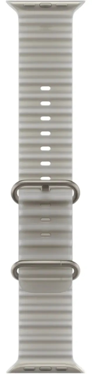 Apple Watch Ultra 4 Natural Titanium Case with Translucent Gray Ocean Band
