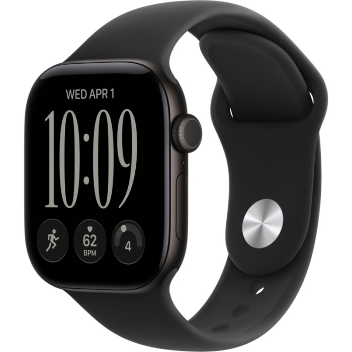 Apple Watch Series 12 GPS 42mm Black Aluminum Case with Black Sport Band S/M
