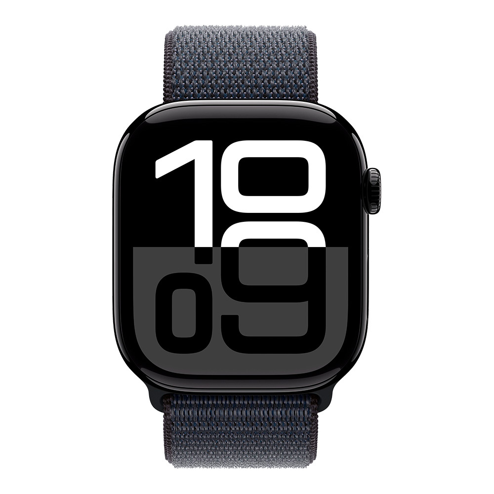 Apple Watch Series 10 GPS 46mm Jet Black Aluminum Case with Ink Sport Loop
