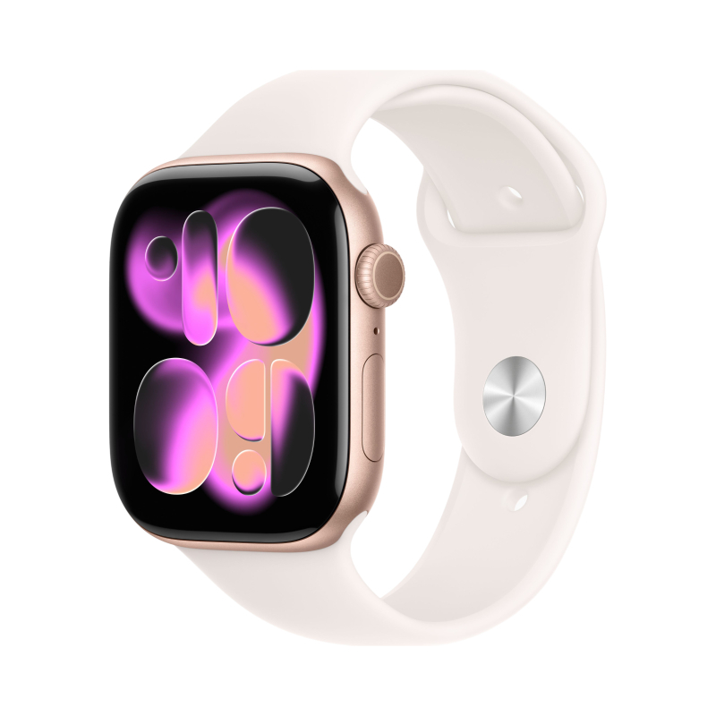 Apple Watch Series 11 GPS 42mm Rose Gold Aluminum Case with Light Blush Sport Band S/M
