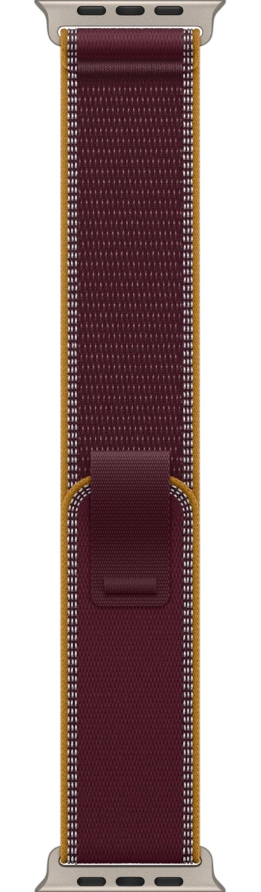 Apple Watch Ultra 4 Natural Titanium Case with Burgundy Trail Loop S/M