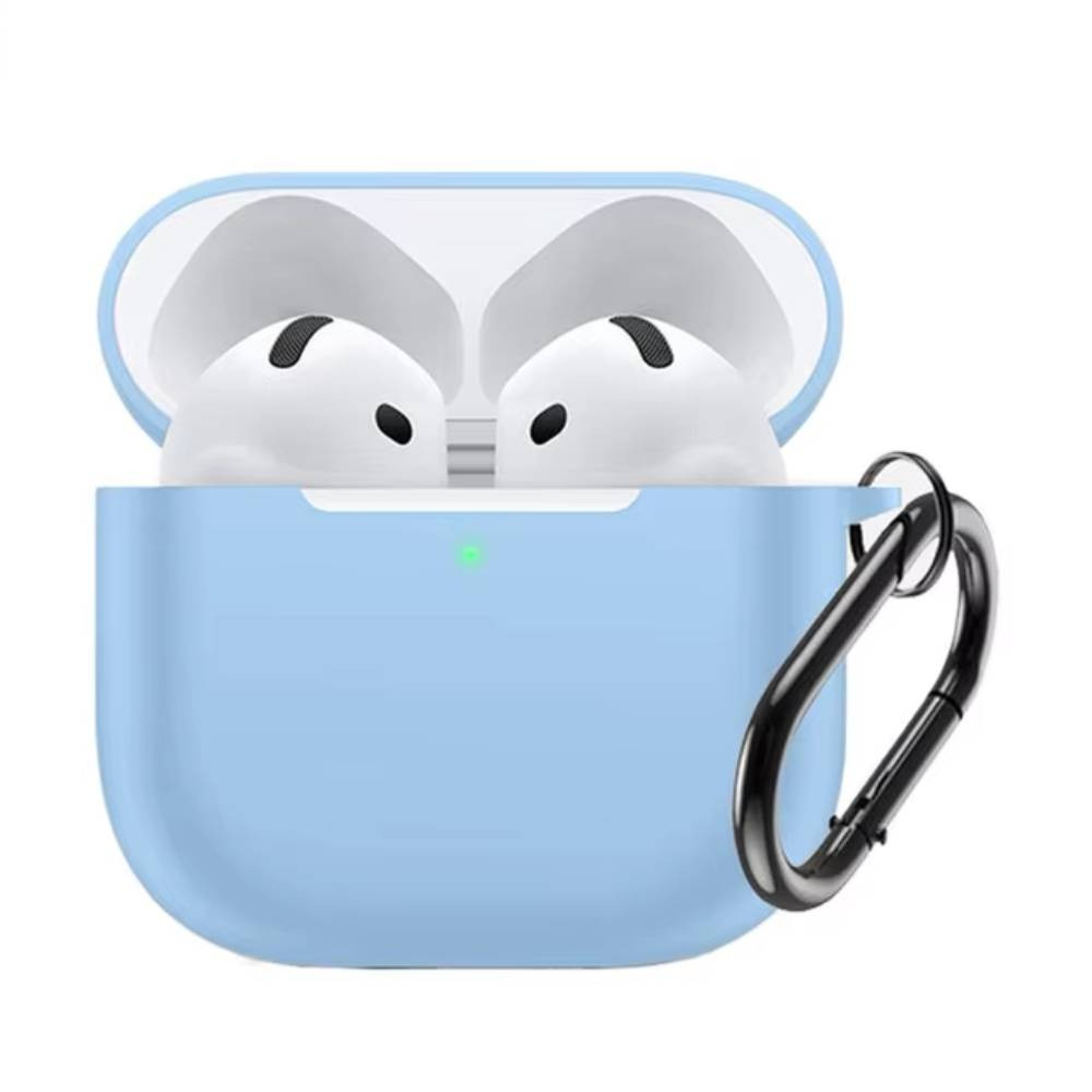 Силиконовый чехол c карабином для AirPods 4 Голубой