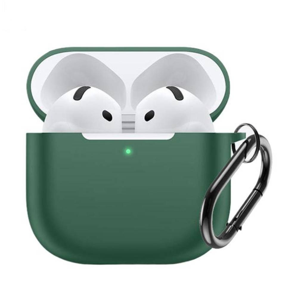 Силиконовый чехол c карабином для AirPods 4 Зеленый