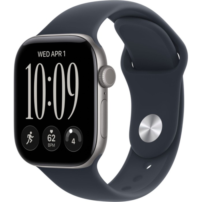 Apple Watch Series 12 GPS 42mm Space Gray Aluminum Case with Navy Blue Sport Band S/M