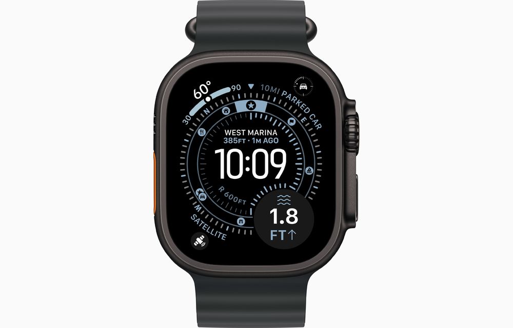 Apple Watch Ultra 3 Black Titanium Case with Ocean Band Black