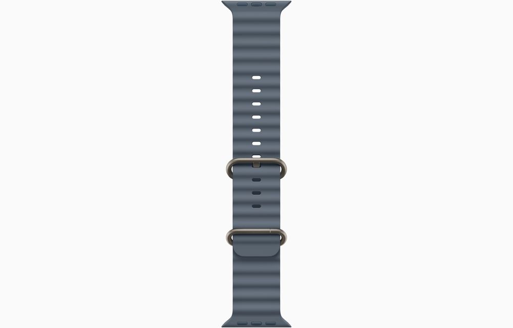 Apple Watch Ultra 3 Natural Titanium Case with Ocean Band Anchor Blue