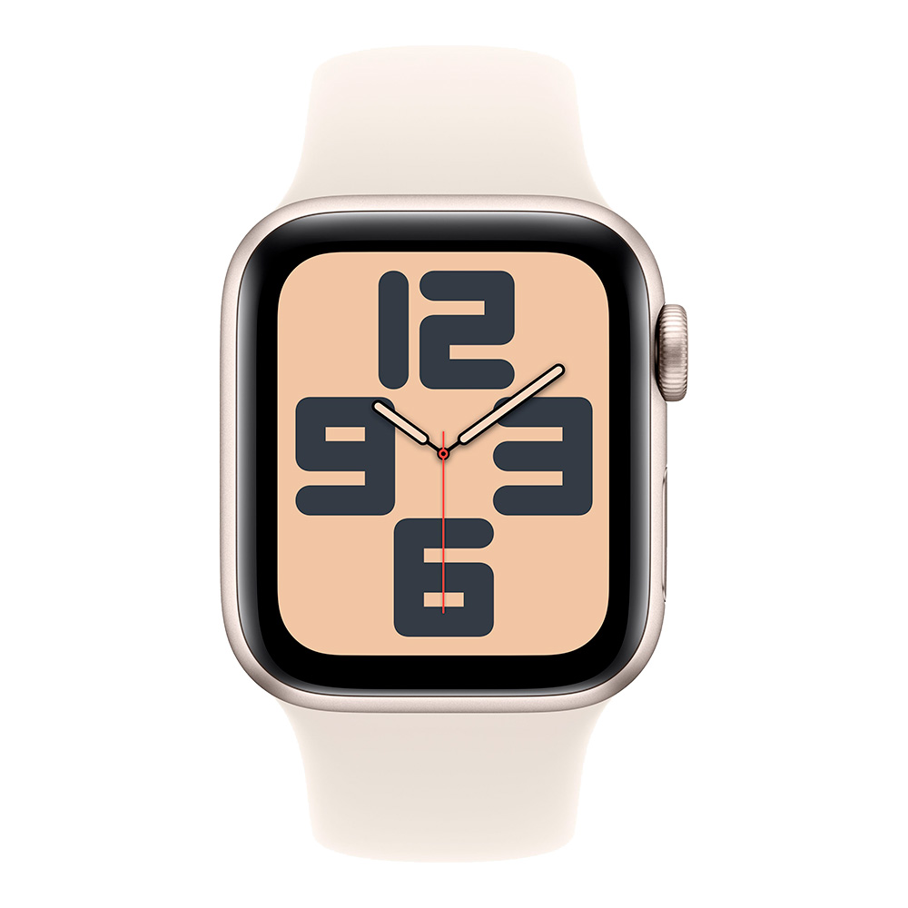 Apple Watch SE 2024 GPS 40mm Starlight Aluminum Case with Starlight Sport Band S/M