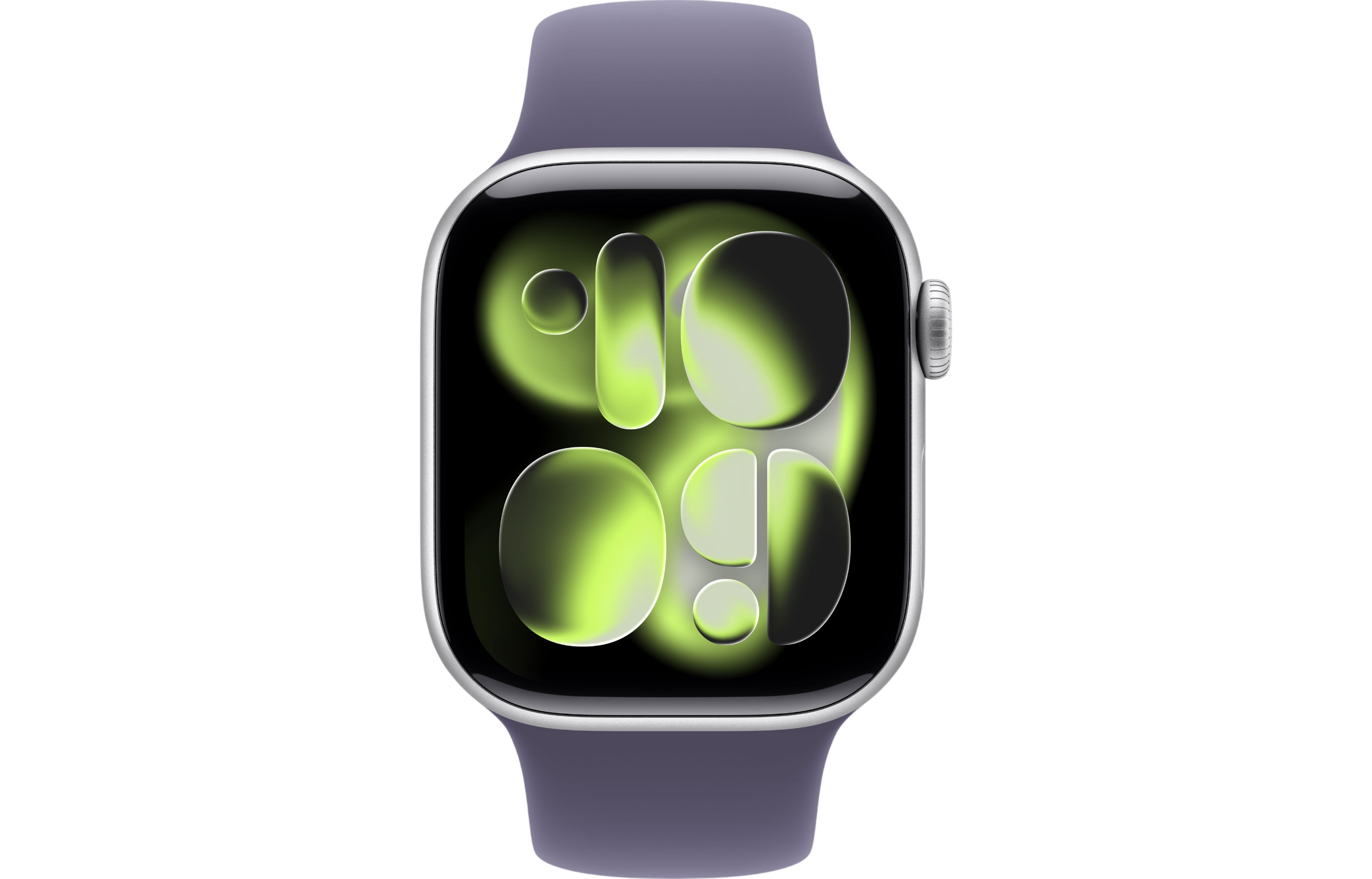 Apple Watch Series 11 GPS 46mm Silver Aluminum Case with Purple Fog Sport Band S/M