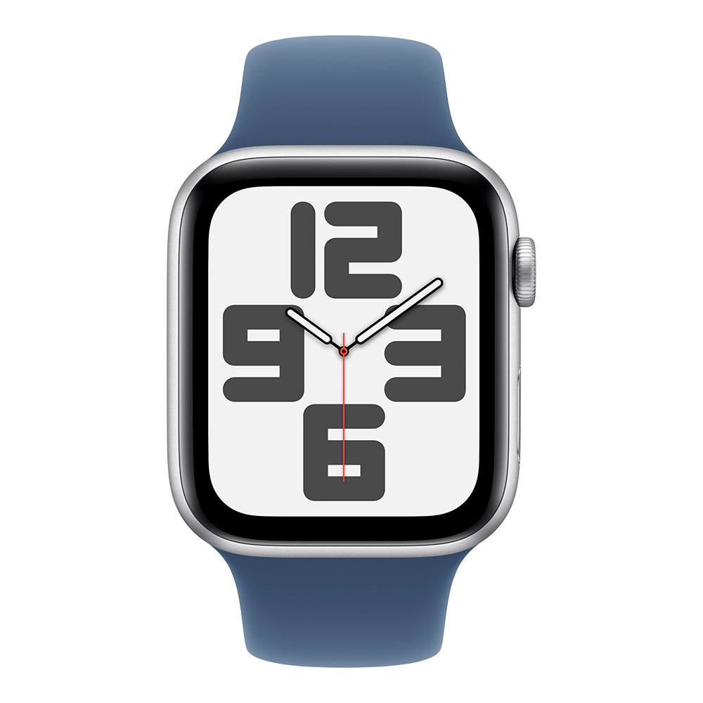 Apple Watch SE 2024 GPS 44mm Silver Aluminum Case with Denim Sport Band M/L