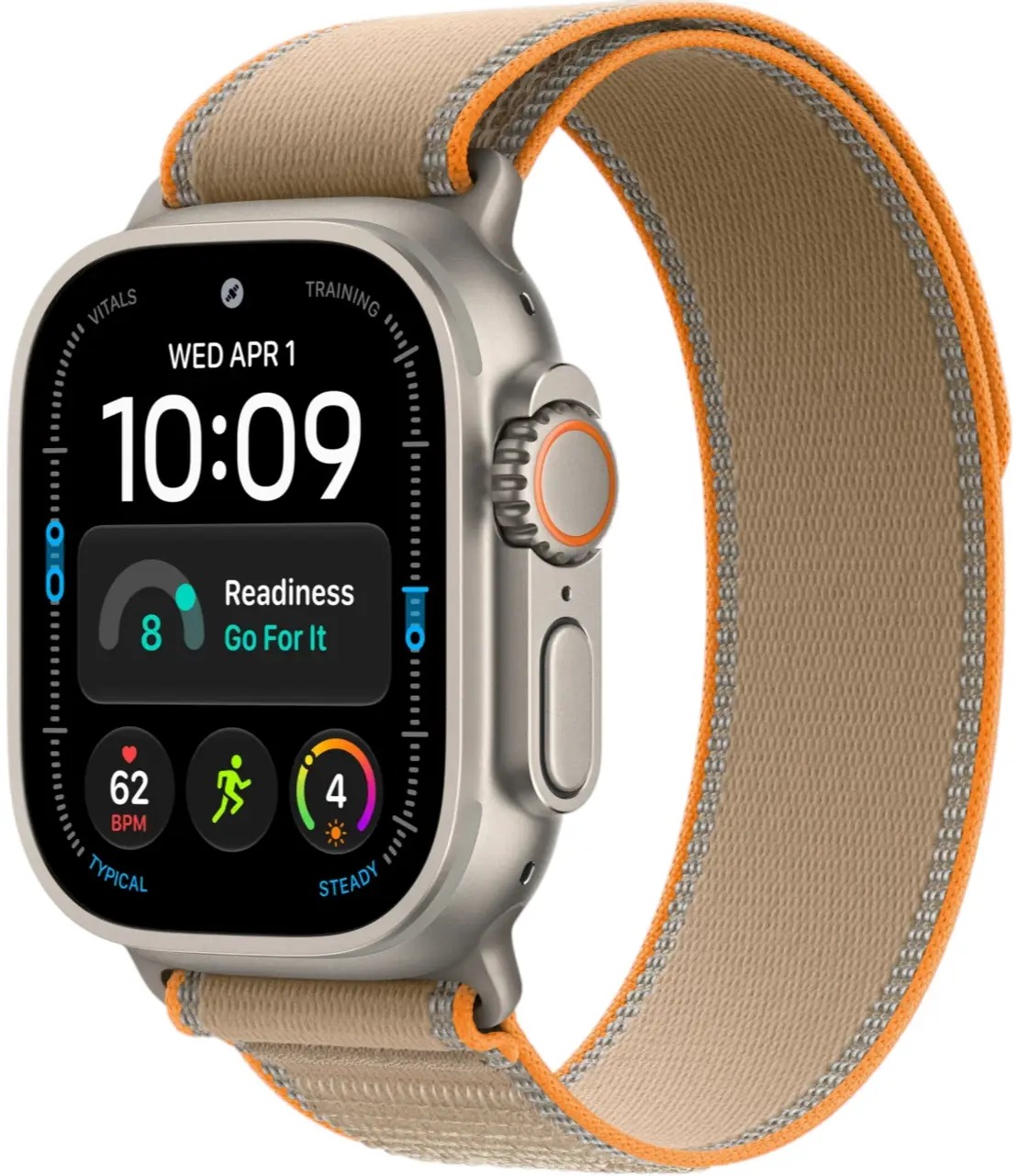 Apple Watch Ultra 4 Natural Titanium Case with Sand Trail Loop S/M