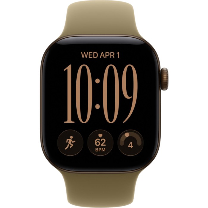 Apple Watch Series 12 GPS 42mm Dark Bronze Aluminum Case with Olive Sport Band S/M