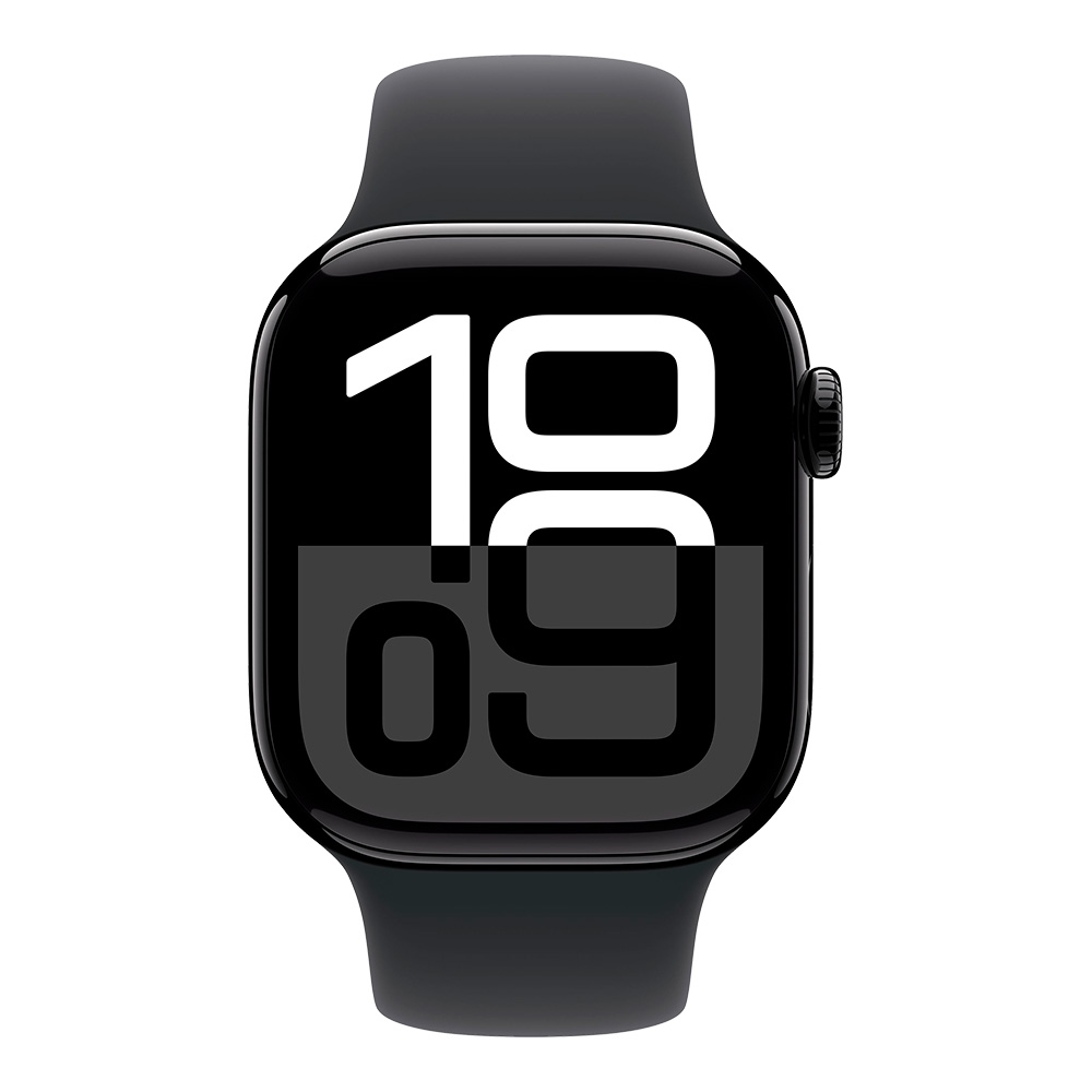 Apple Watch Series 10 GPS 42mm Jet Black Aluminum Case with Black Sport Band S/M