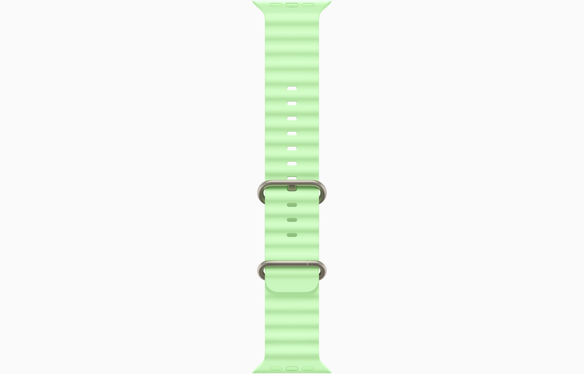 Apple Watch Ultra 3 Natural Titanium Case with Ocean Band Neon Green