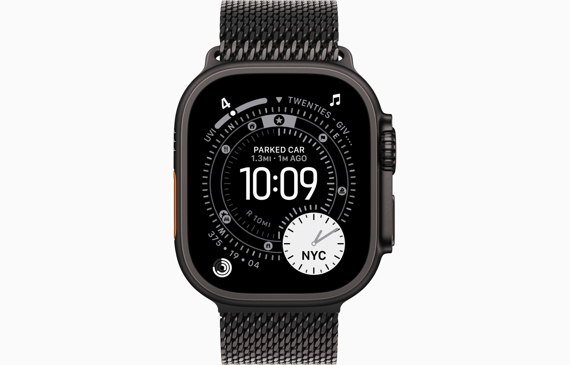 Apple Watch Ultra 3 Black Titanium Case with Titanium Milanese Loop Black S
